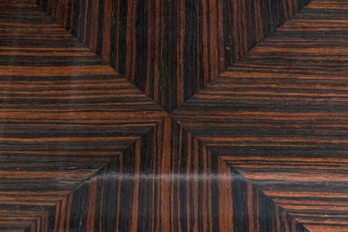 art deco style macassar ebony pedestal dining table 2672