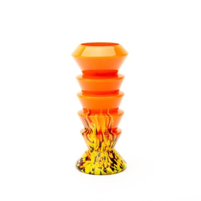 art deco tango splatter glass layered vase from kralik ernst steinwald 2