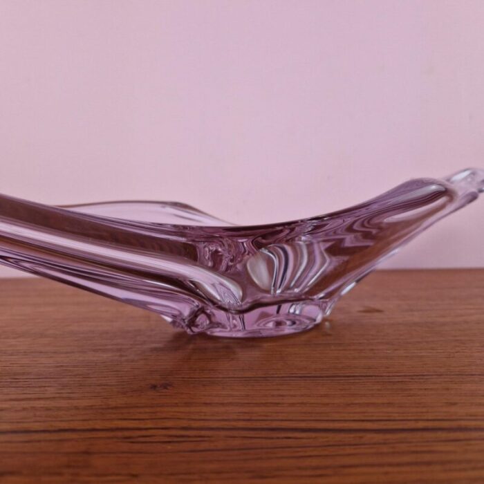 art glass pink bowl former czechoslovakia 1960s 4