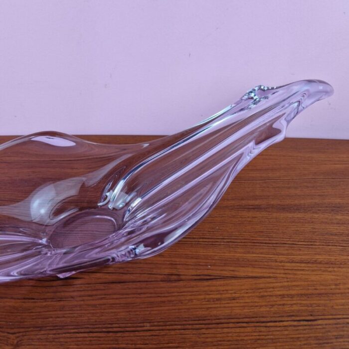 art glass pink bowl former czechoslovakia 1960s 9