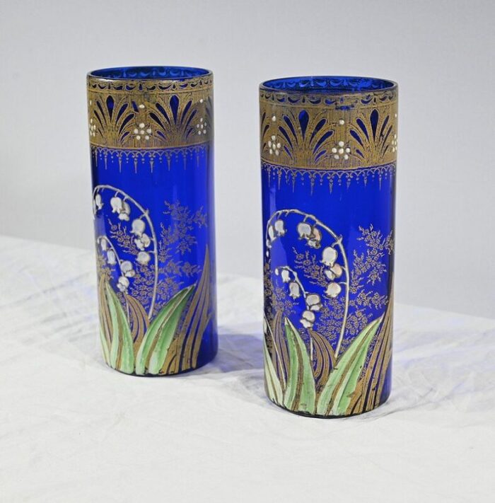 art nouveau legras vases set of 2 3