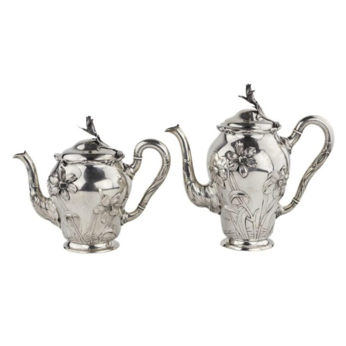 art nouveau silver tea and coffee service from bruckmann 1890s set of 5 5