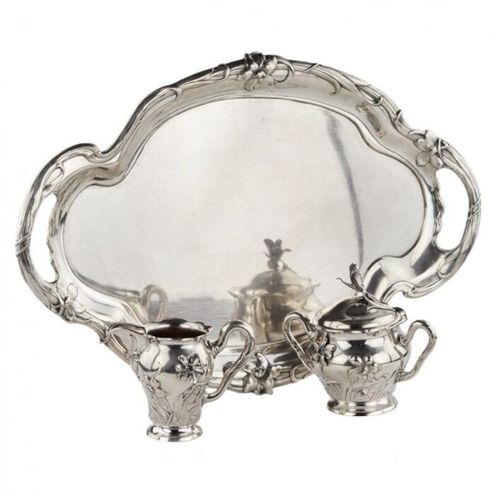 art nouveau silver tea and coffee service from bruckmann 1890s set of 5 9