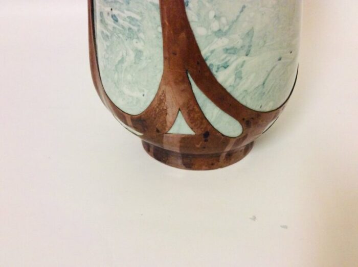 art nouveau vase in ceramic with copper decoration 1890s 3