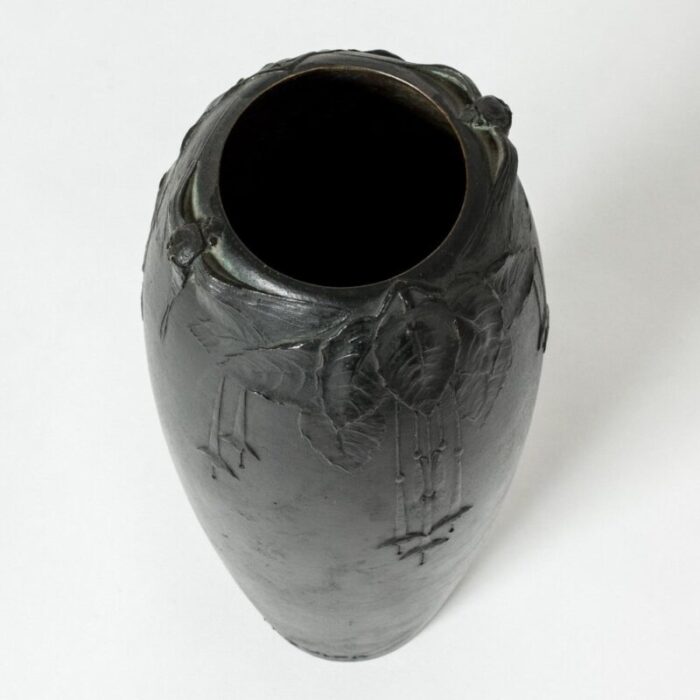 art noveau bronze vase by hugo elmqvist 1890s 7