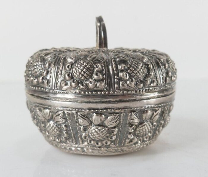 asian repousse silver betel nut box 5