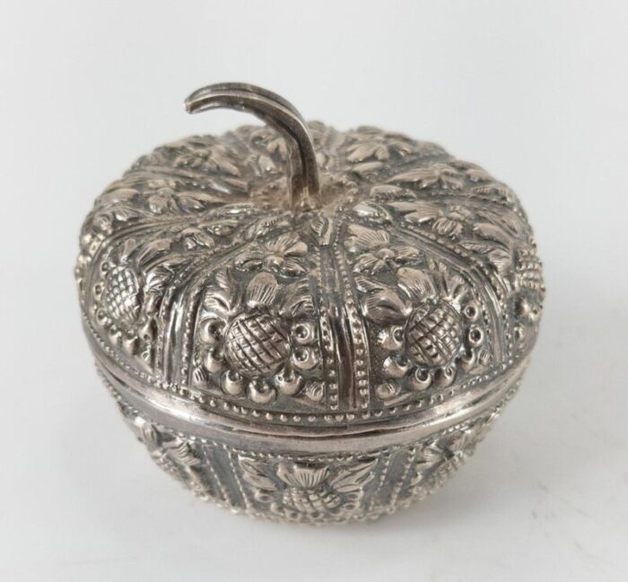 asian repousse silver betel nut box 8