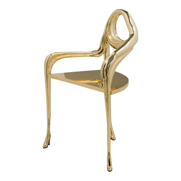 barcelona design salvador dali sculptural solid polished brass leda armchair 6280