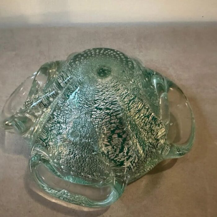 barovier green and gold bullicante murano glass ashtray and pestle 1960s 10