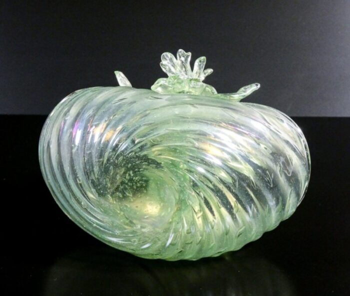 basket in opalescent blown glass attributed to archimede seguso 1950s 10