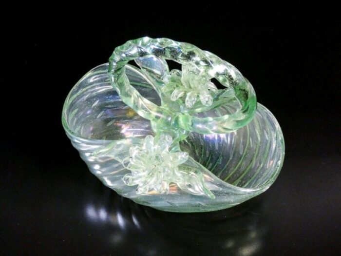 basket in opalescent blown glass attributed to archimede seguso 1950s 5