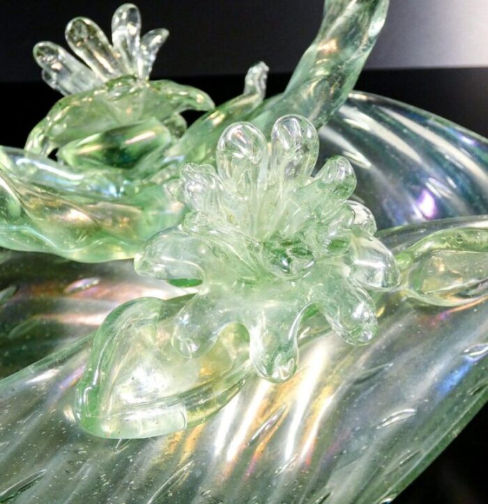 basket in opalescent blown glass attributed to archimede seguso 1950s 7