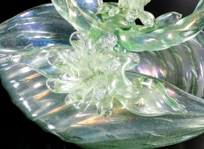 basket in opalescent blown glass attributed to archimede seguso 1950s 8