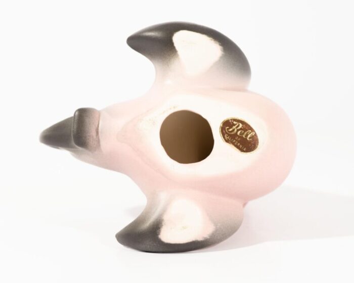 bell of california ceramic pink and black rooster 5761