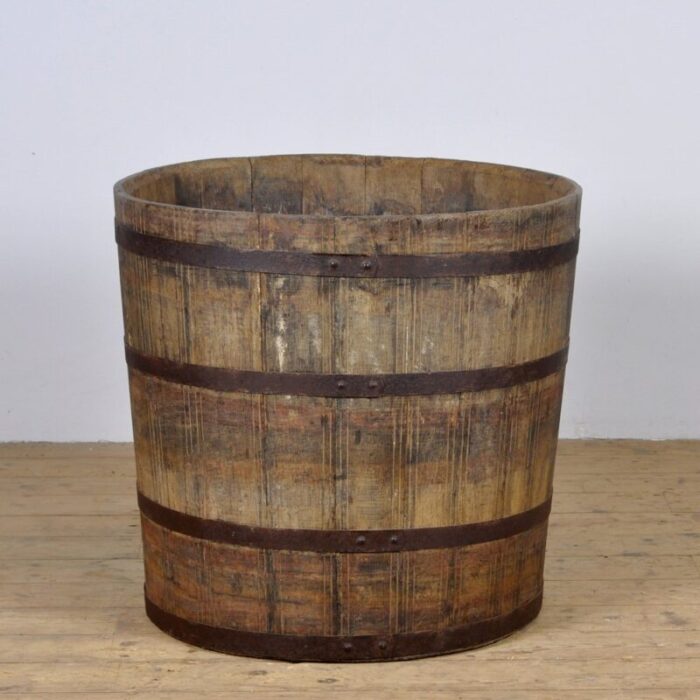 big oak barrelled planter 1900s 2