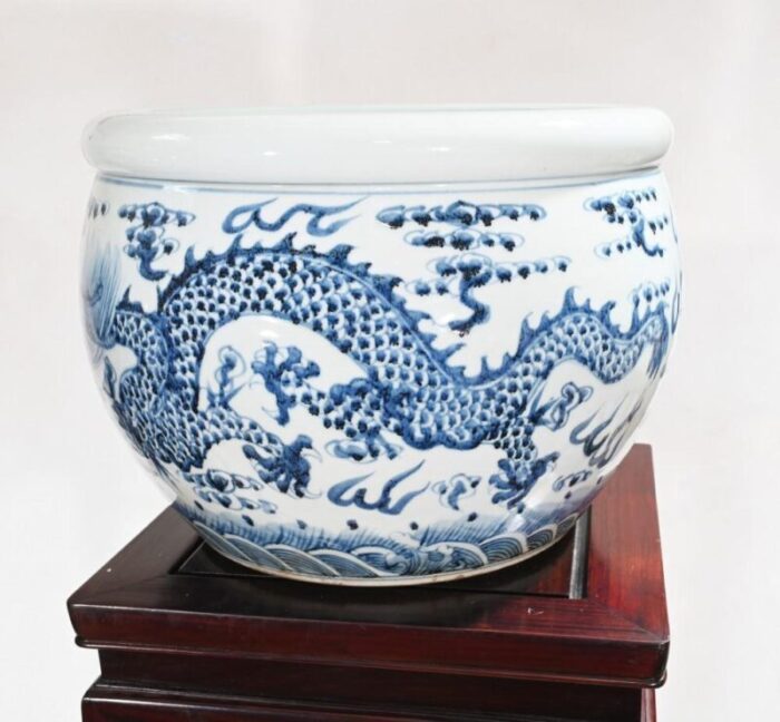 blue and white porcelain fish bowls set of 2 7