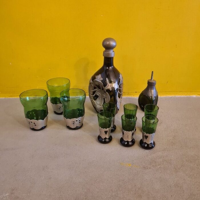 bottles by georg nilsson for gero and leerdam 1920s set of 11 1