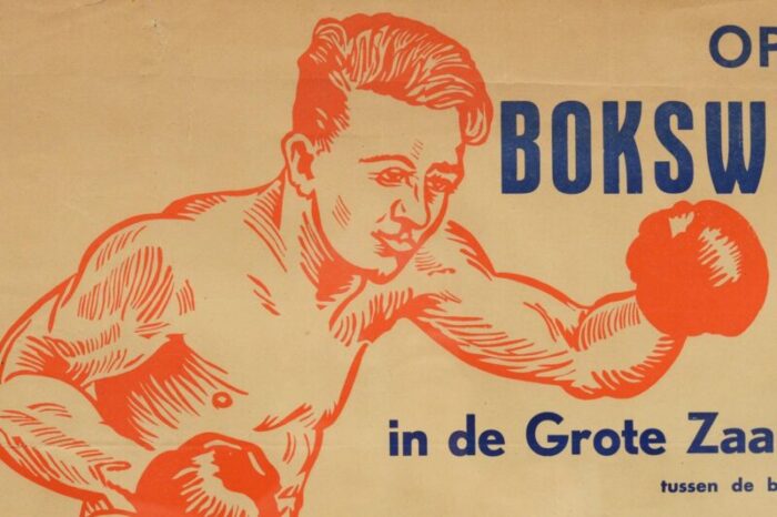 boxing match poster 1940s 2