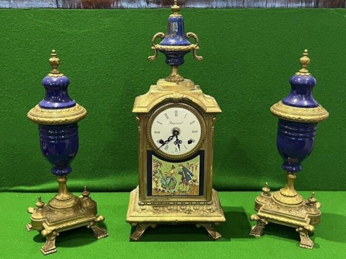 brass clock set set of 3 1