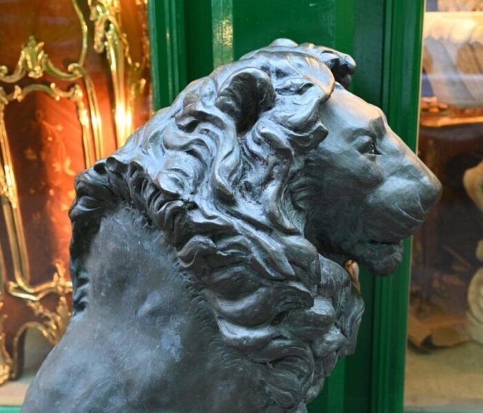 bronze lion gatekeeper statues of medici lions set of 2 9