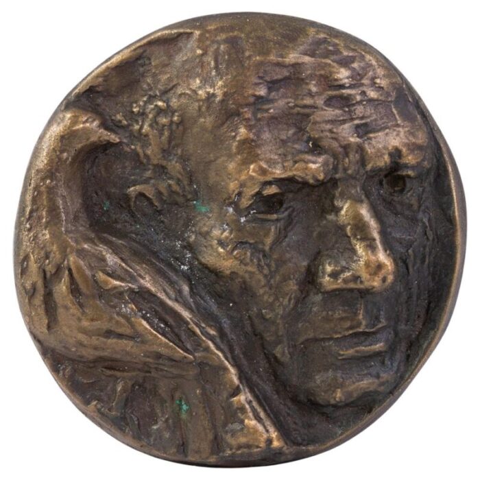 bronze pablo picasso relief portrait 1