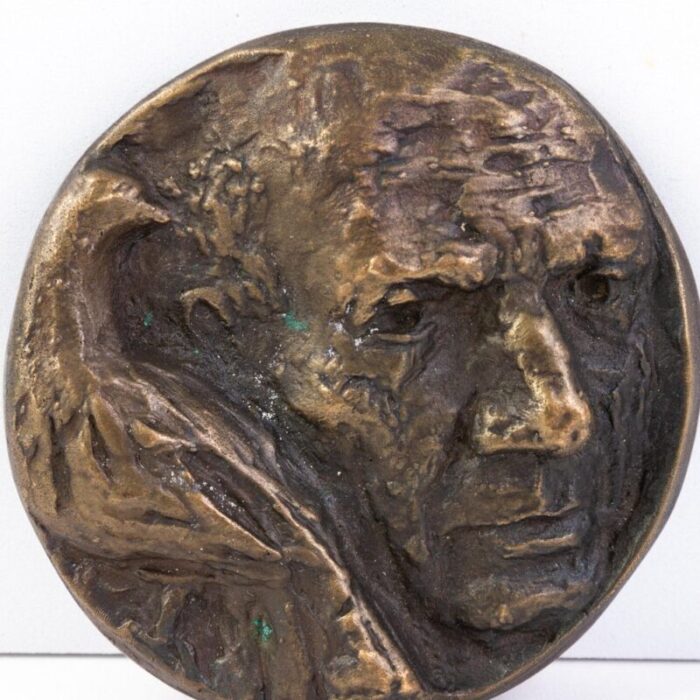 bronze pablo picasso relief portrait 2