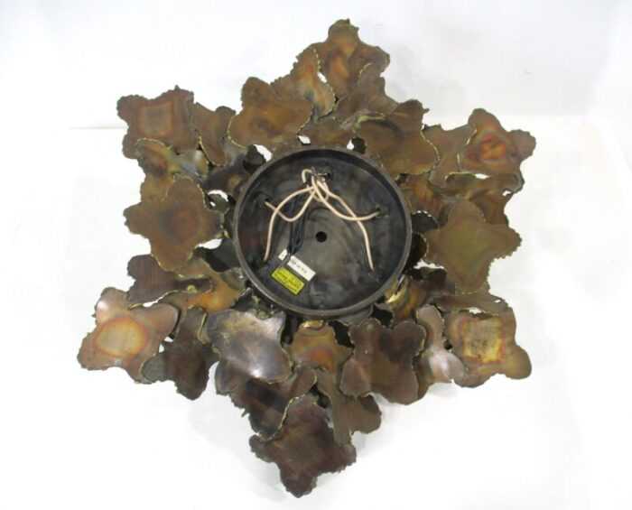 brutalist torch cut ceiling light by tom greene for feldman 1877