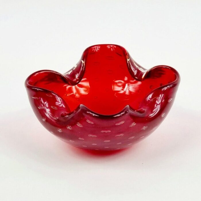 bullicante murano glass bowl or ashtray attributed to barrovier toso italy 1960s 1