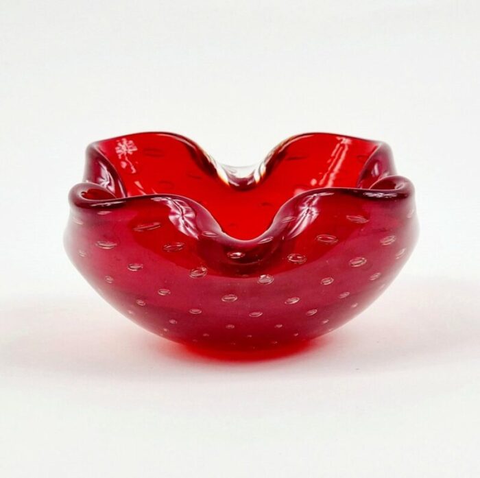 bullicante murano glass bowl or ashtray attributed to barrovier toso italy 1960s 3