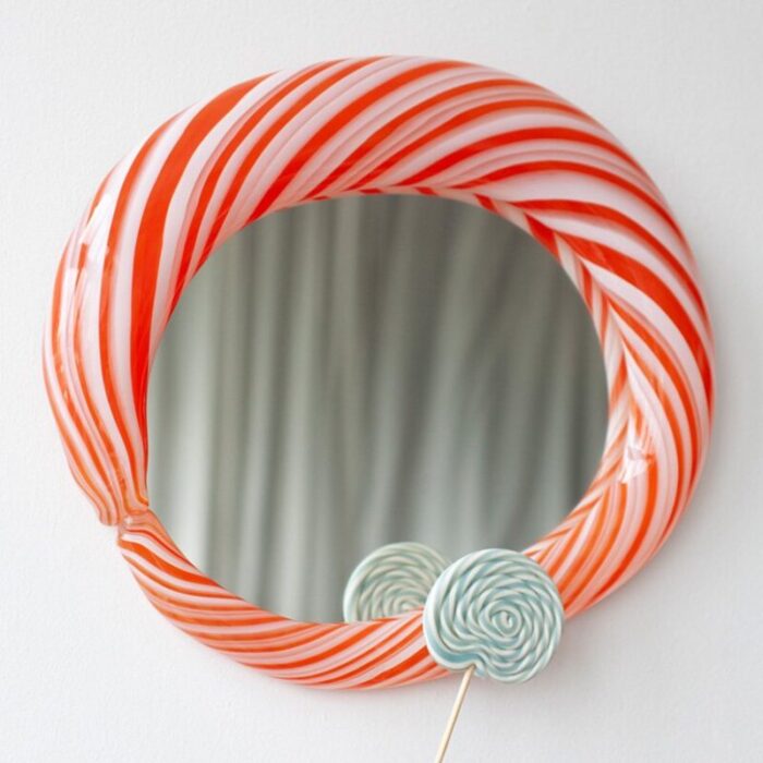 candy wall mirror in red by studio berg 6