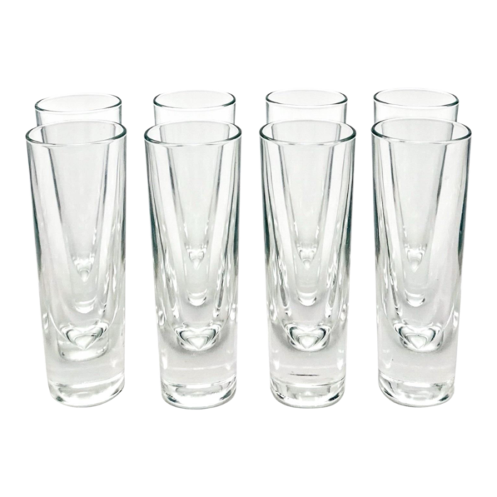 carlo moretti 1980s stiletto bullet cocktail glasses made in italy signed set of 8 5260