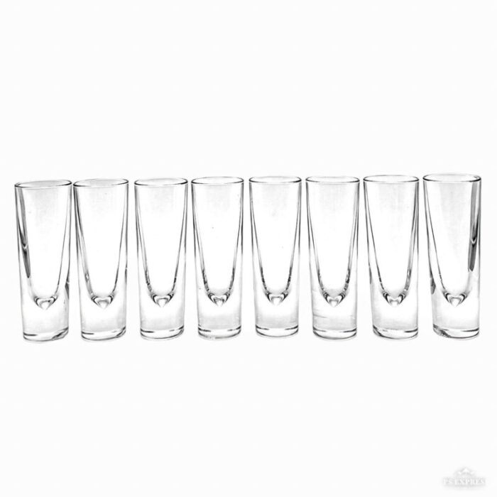 carlo moretti 1980s stiletto bullet cocktail glasses made in italy signed set of 8 8151