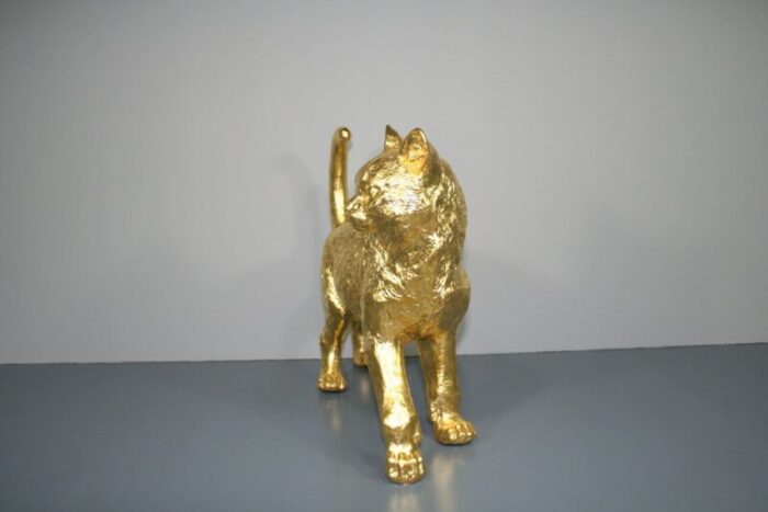 cat figures in 24 karat gilt 2000s set of 2 10