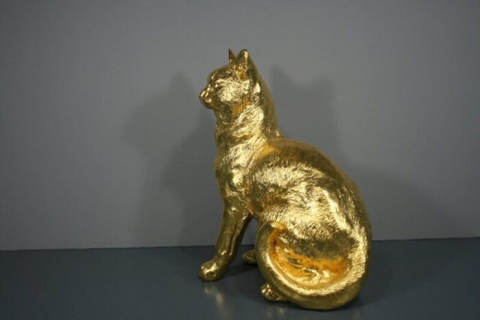 cat figures in 24 karat gilt 2000s set of 2 3