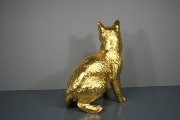 cat figures in 24 karat gilt 2000s set of 2 4