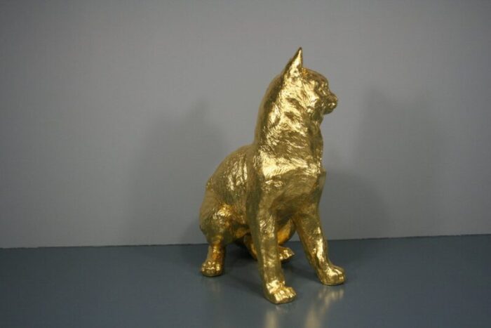 cat figures in 24 karat gilt 2000s set of 2 5