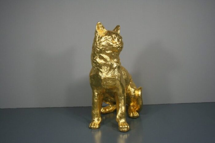 cat figures in 24 karat gilt 2000s set of 2 6