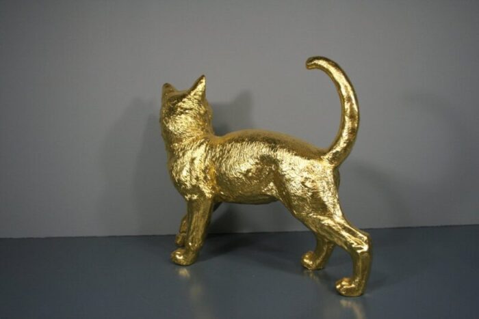 cat figures in 24 karat gilt 2000s set of 2 7