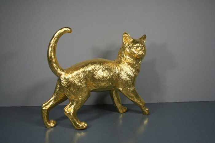 cat figures in 24 karat gilt 2000s set of 2 9