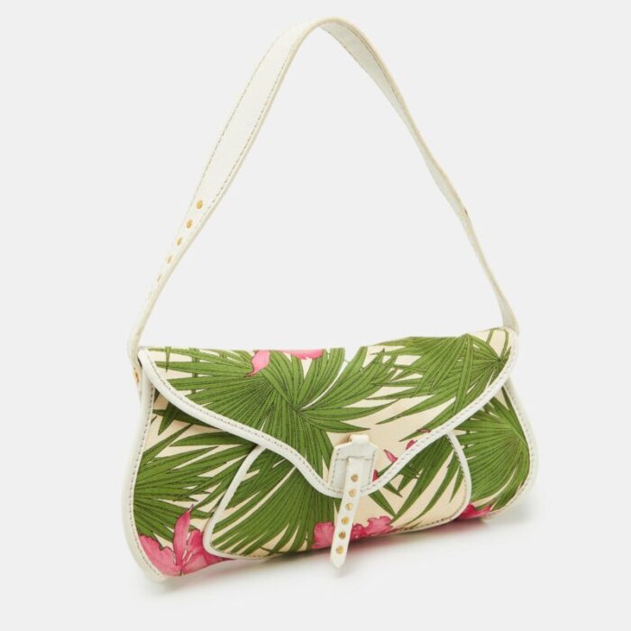 celine multicolor tropical print canvas and leather shoulder bag 1083