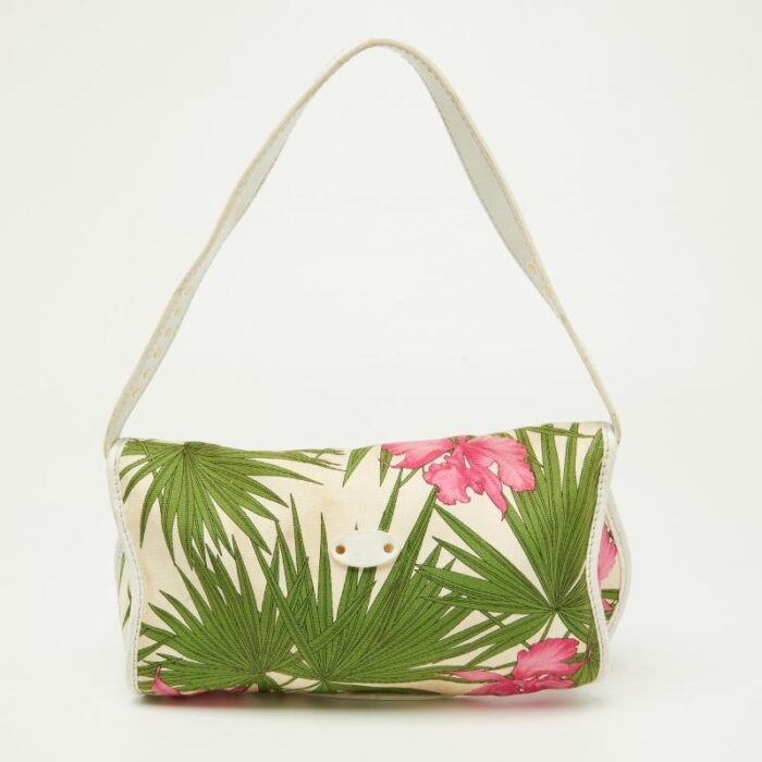 celine multicolor tropical print canvas and leather shoulder bag 5121