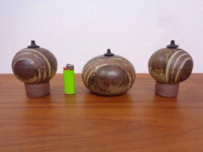 ceramic oil table lamps by aage wuertz 1970s set of 3 5