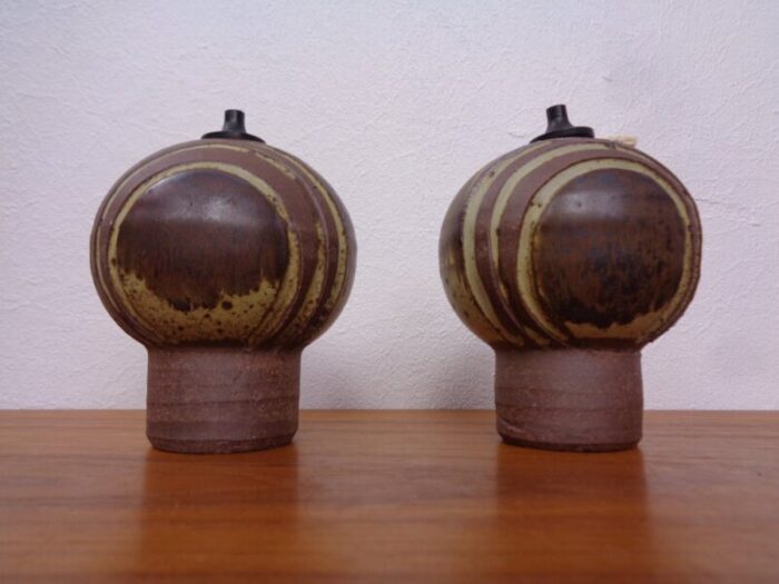 ceramic oil table lamps by aage wuertz 1970s set of 3 6