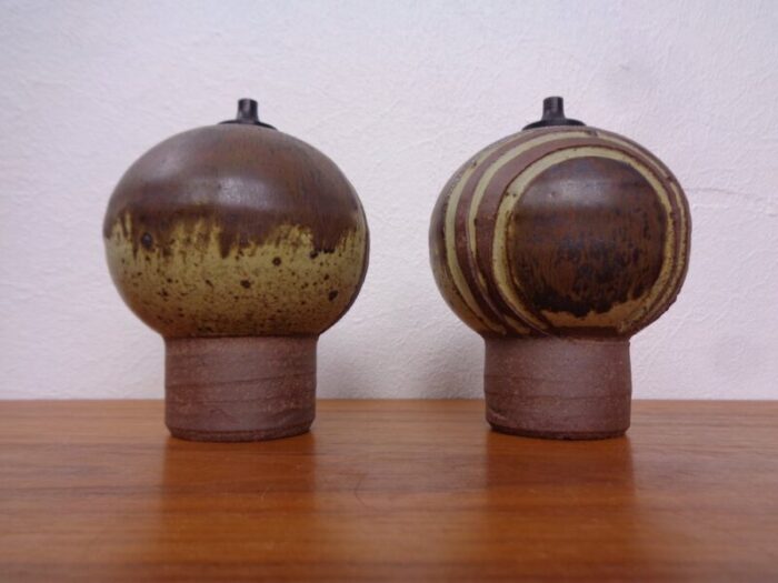 ceramic oil table lamps by aage wuertz 1970s set of 3 7