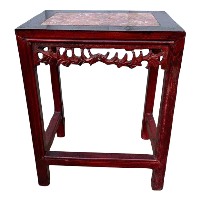 chinese hardwood marble inserted side table 9795