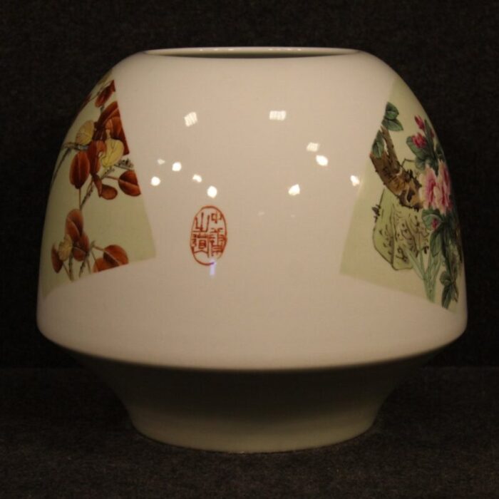 chinese painted ceramic vase with floral decorations 2000s 9