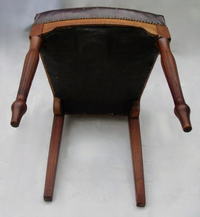 circa 1890s 1910 french art nouveau louis marjorelle attributed leather upholstered sideaccent chair 2937