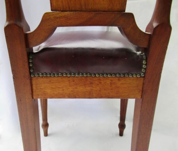 circa 1890s 1910 french art nouveau louis marjorelle attributed leather upholstered sideaccent chair 4764