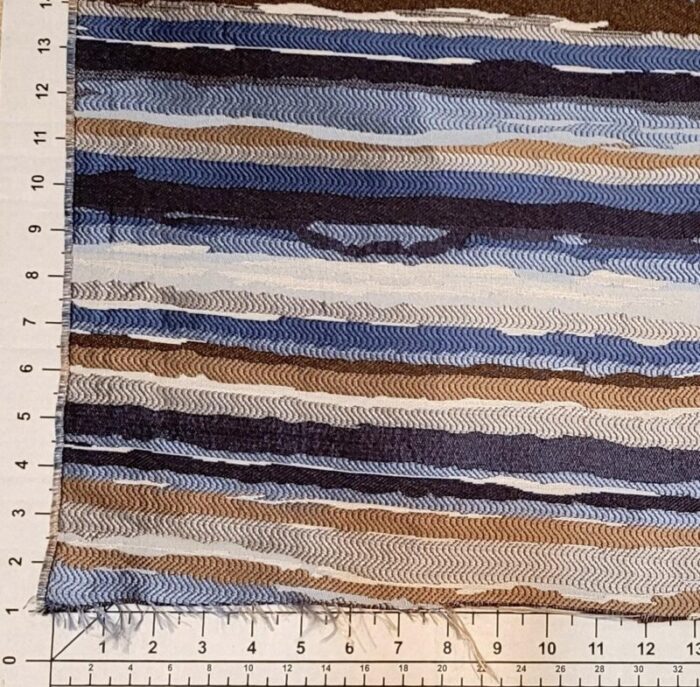 clarence house coronae lapis lazuli abstract striped jacquard 5 yards 1669