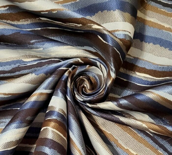 clarence house coronae lapis lazuli abstract striped jacquard 5 yards 6102